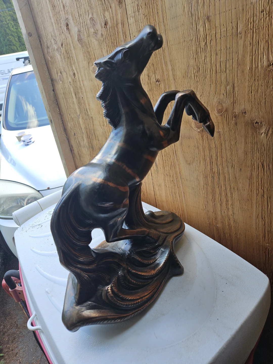 Vintage Rearing Horse Statue - photo 3