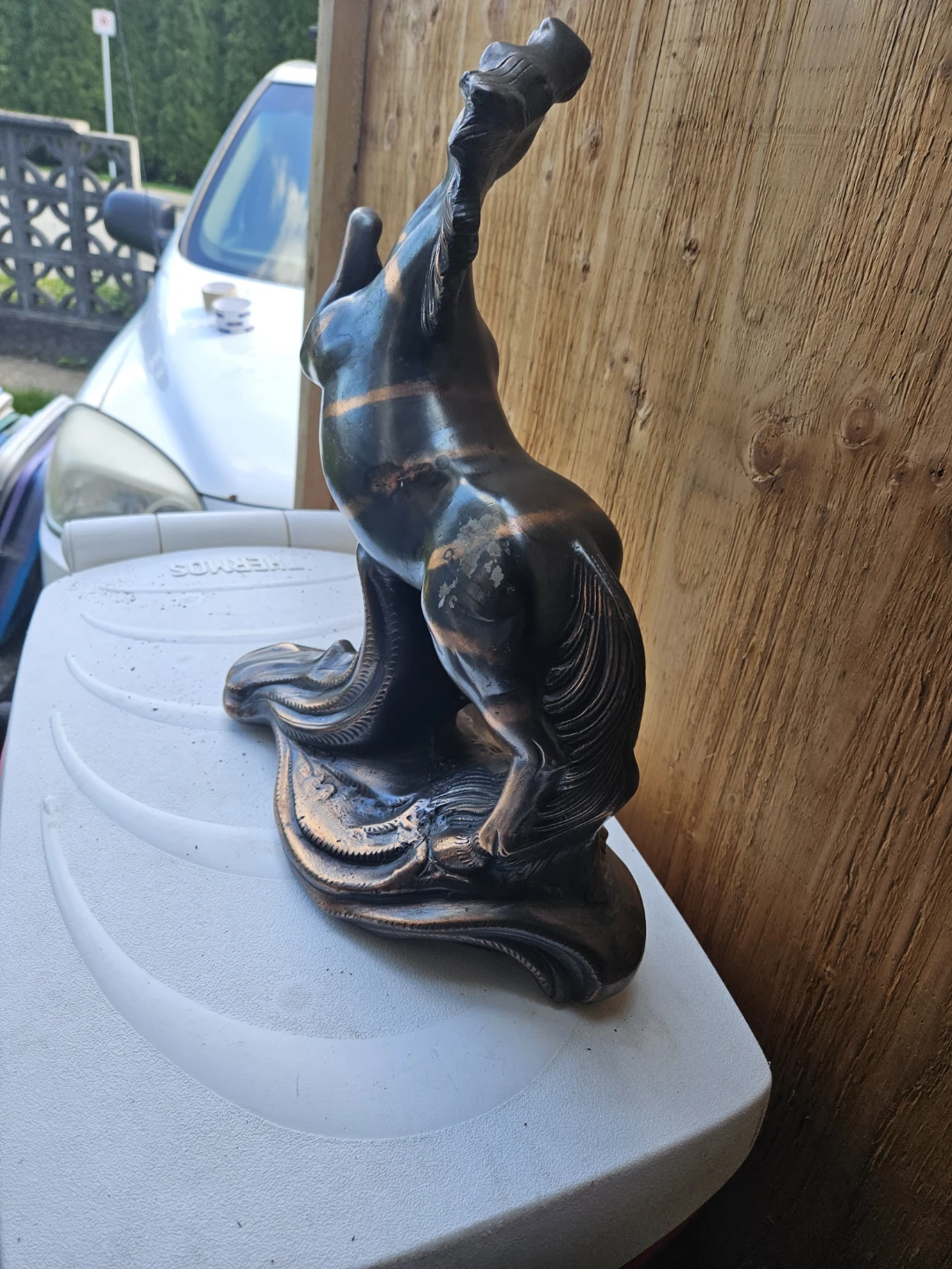 Vintage Rearing Horse Statue - photo 4
