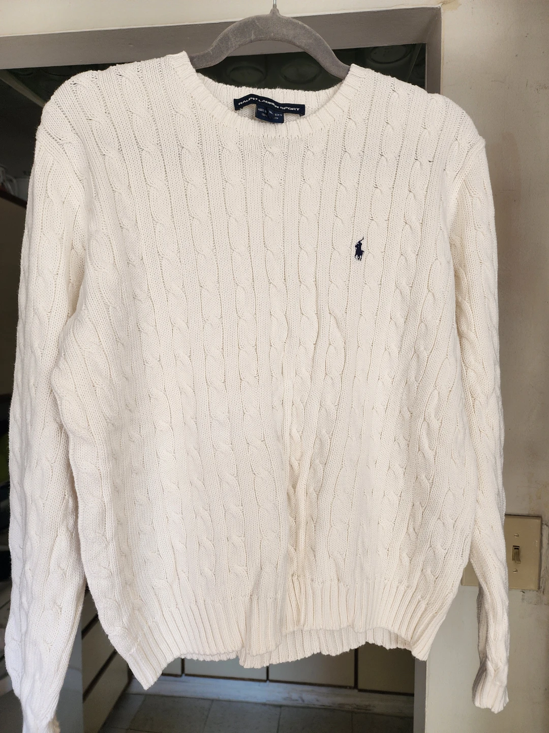 Ralph Lauren Cotton Cable Knit Crew Neck Sweater