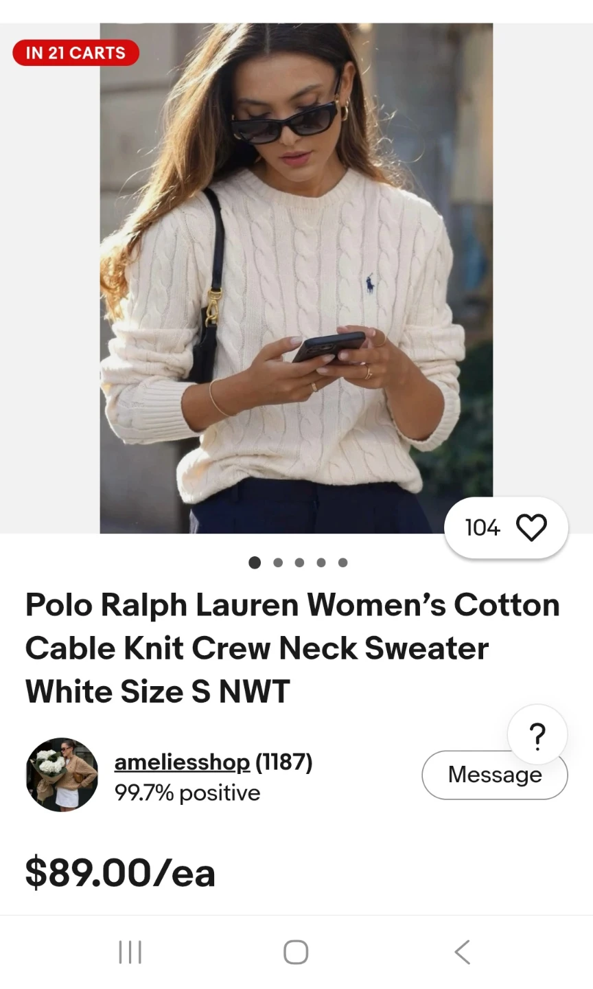 Ralph Lauren Cotton Cable Knit Crew Neck Sweater - photo 2