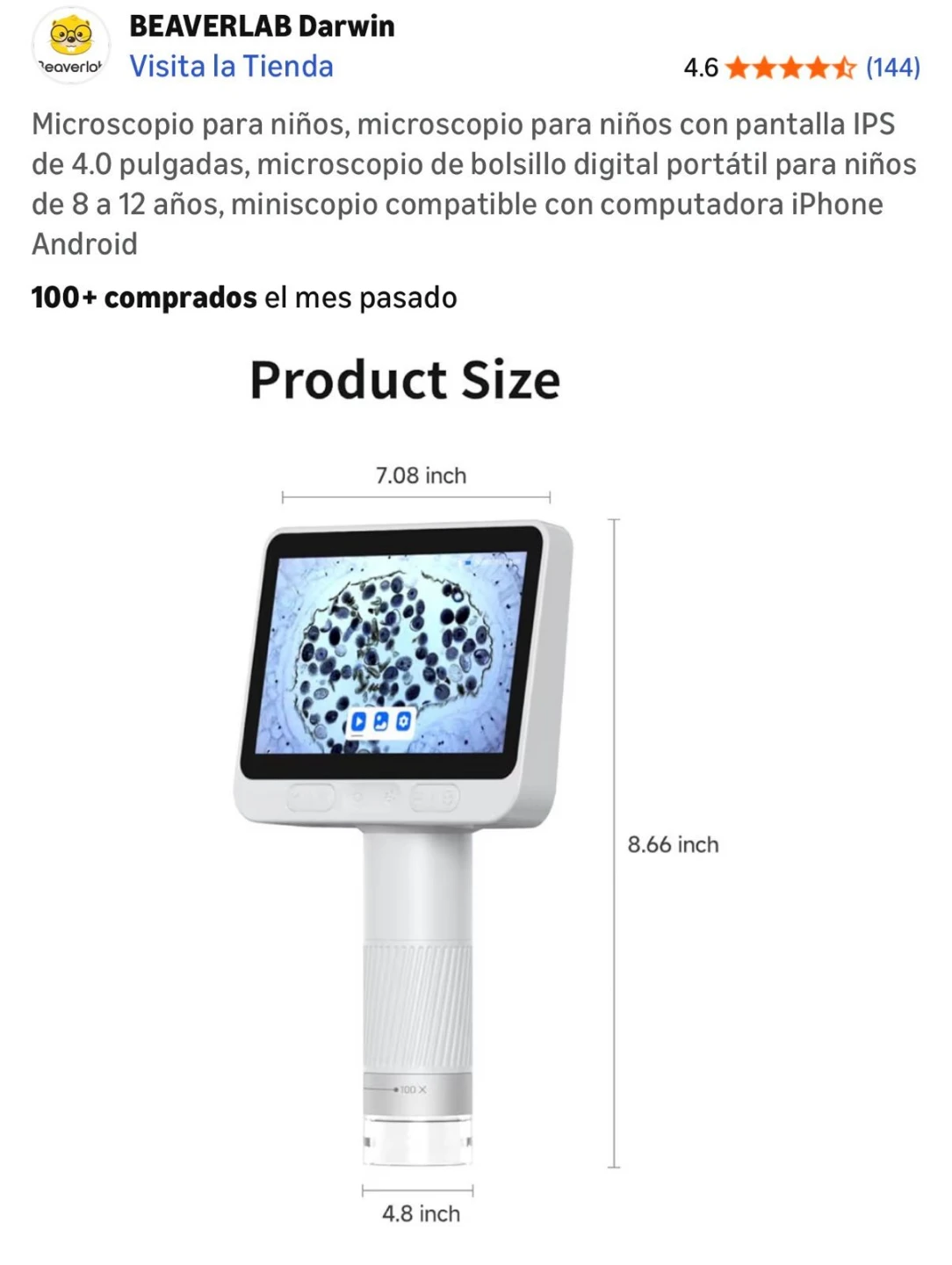BEAVERLAB Digital Microscope with 4.0" IPS Screen - photo 2
