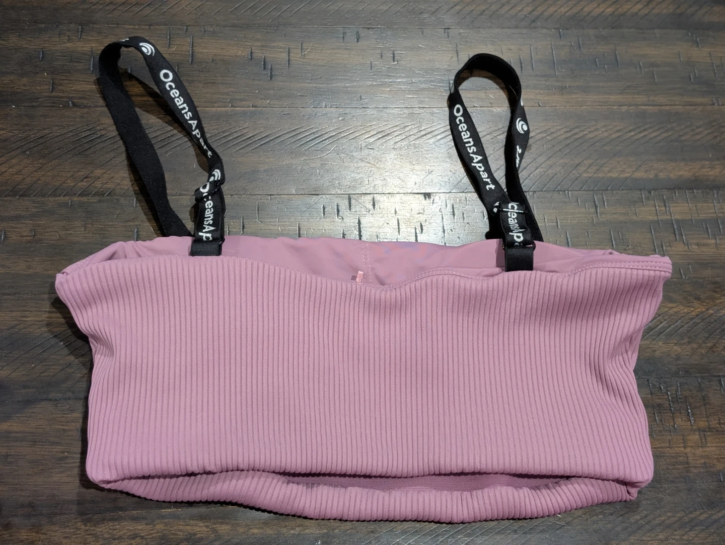 Oceans Apart Pink Ribbed Crop Top/ sports Bra - photo 2