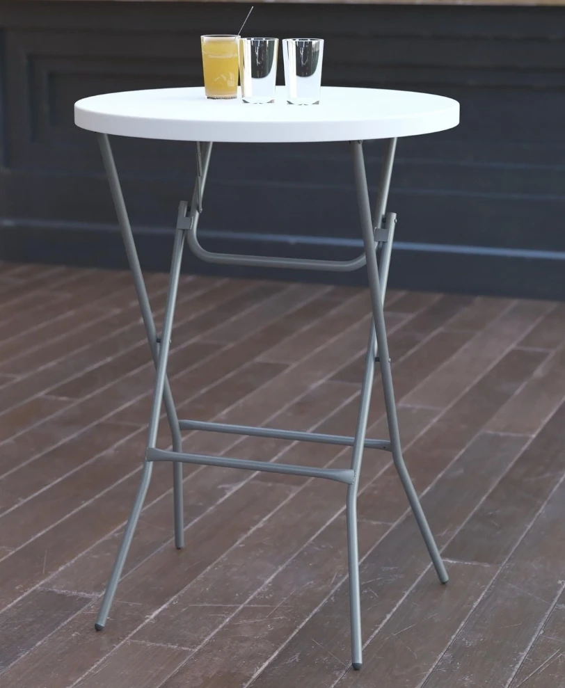 White Folding High-Top Table - photo 3