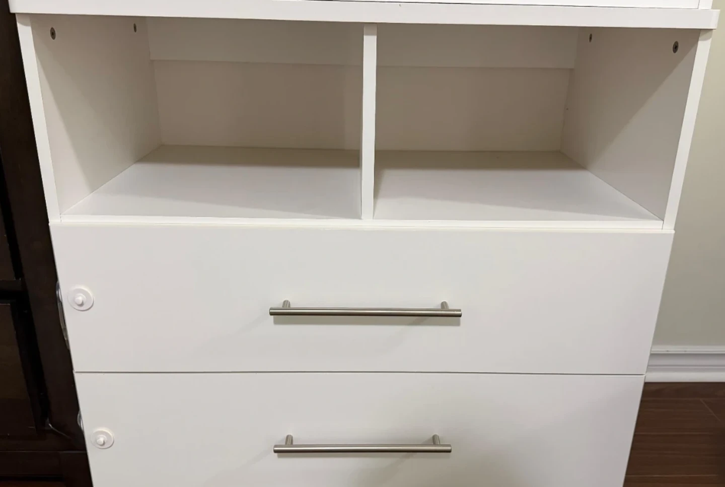White Changing Table with Drawers and Shelves - photo 4
