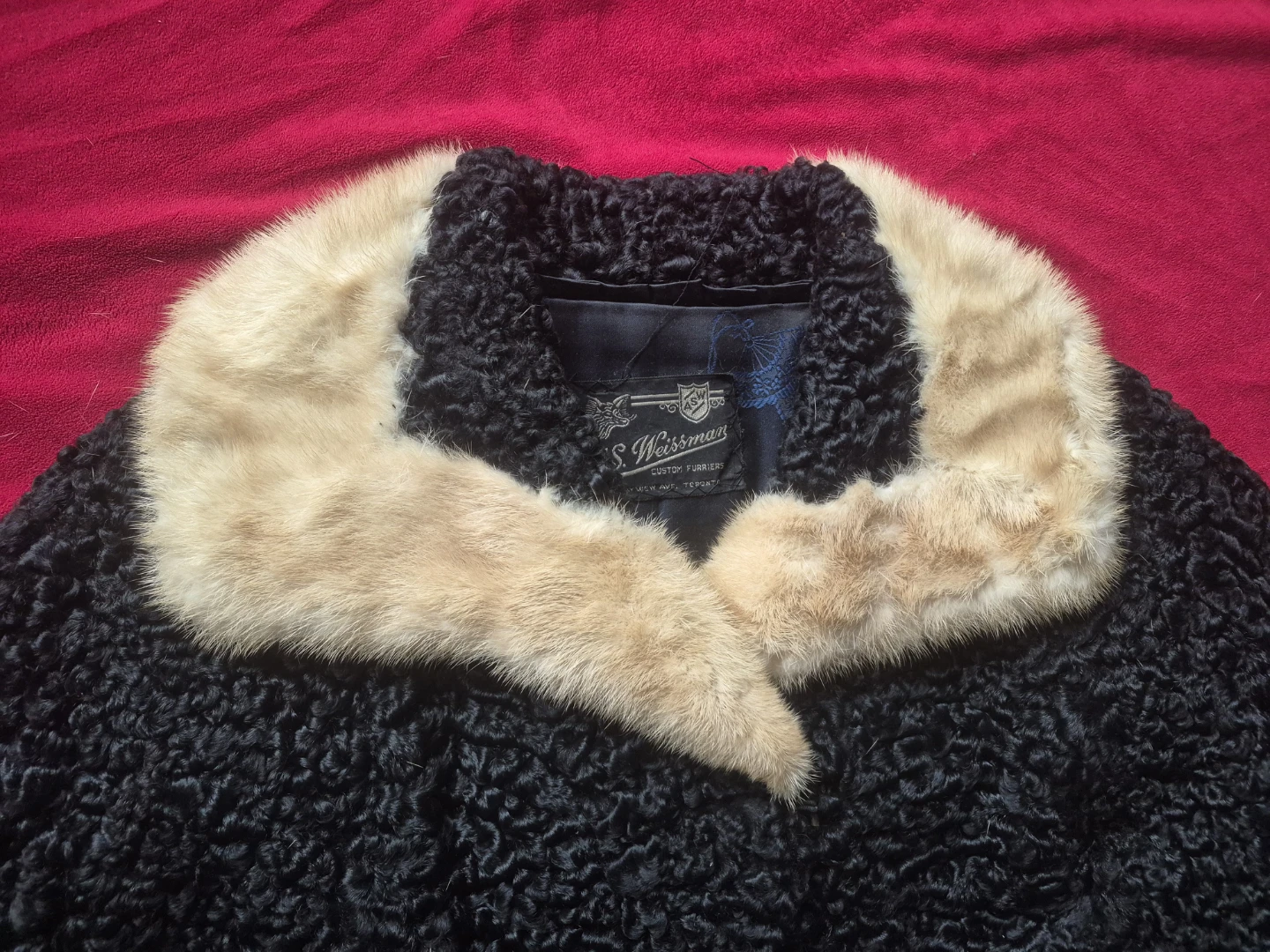 Vintage black Persian Lamb Coat with Pockets