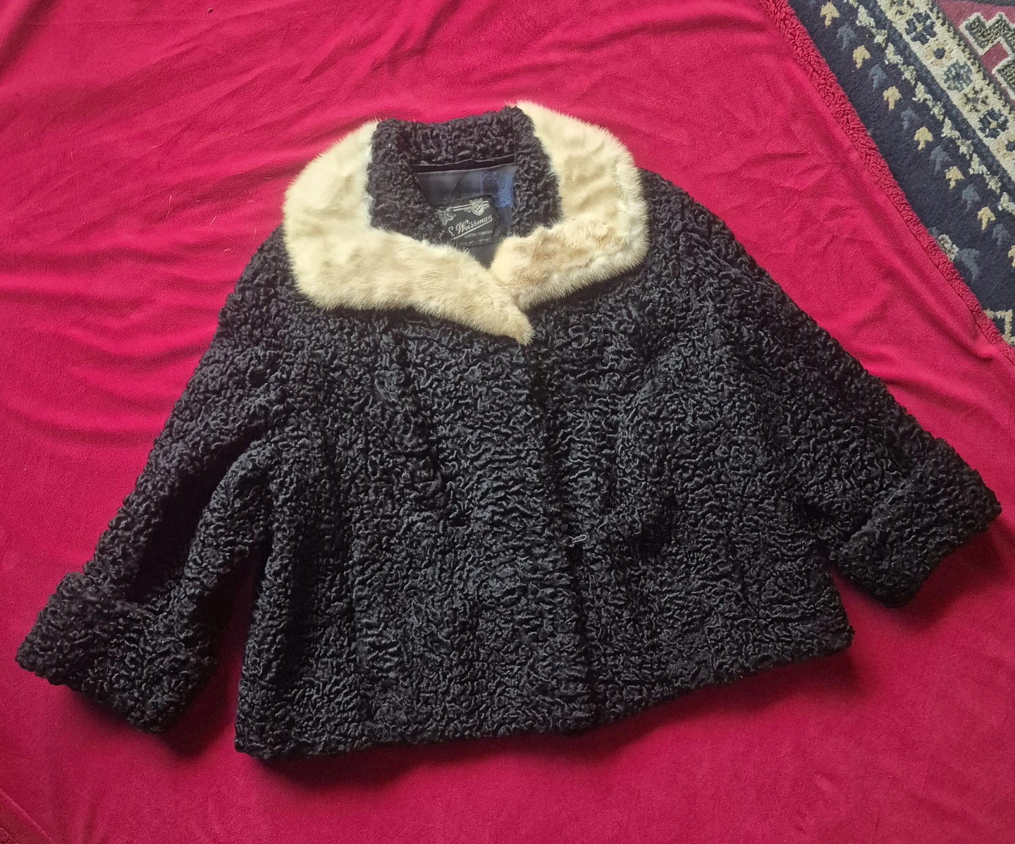 Vintage black Persian Lamb Coat with Pockets - photo 2