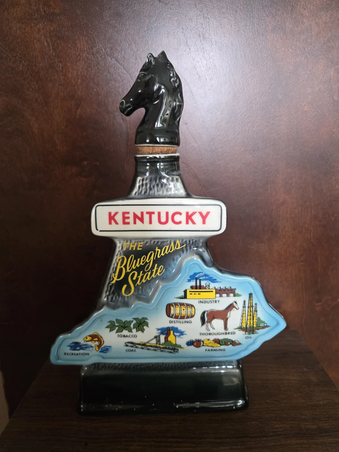 Kentucky "The Bluegrass State" Horse Head Decanter