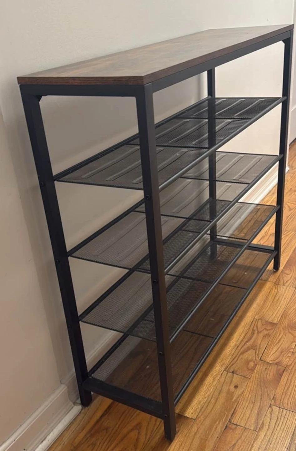 4-Tier Shoe Rack with Wooden Top - photo 2