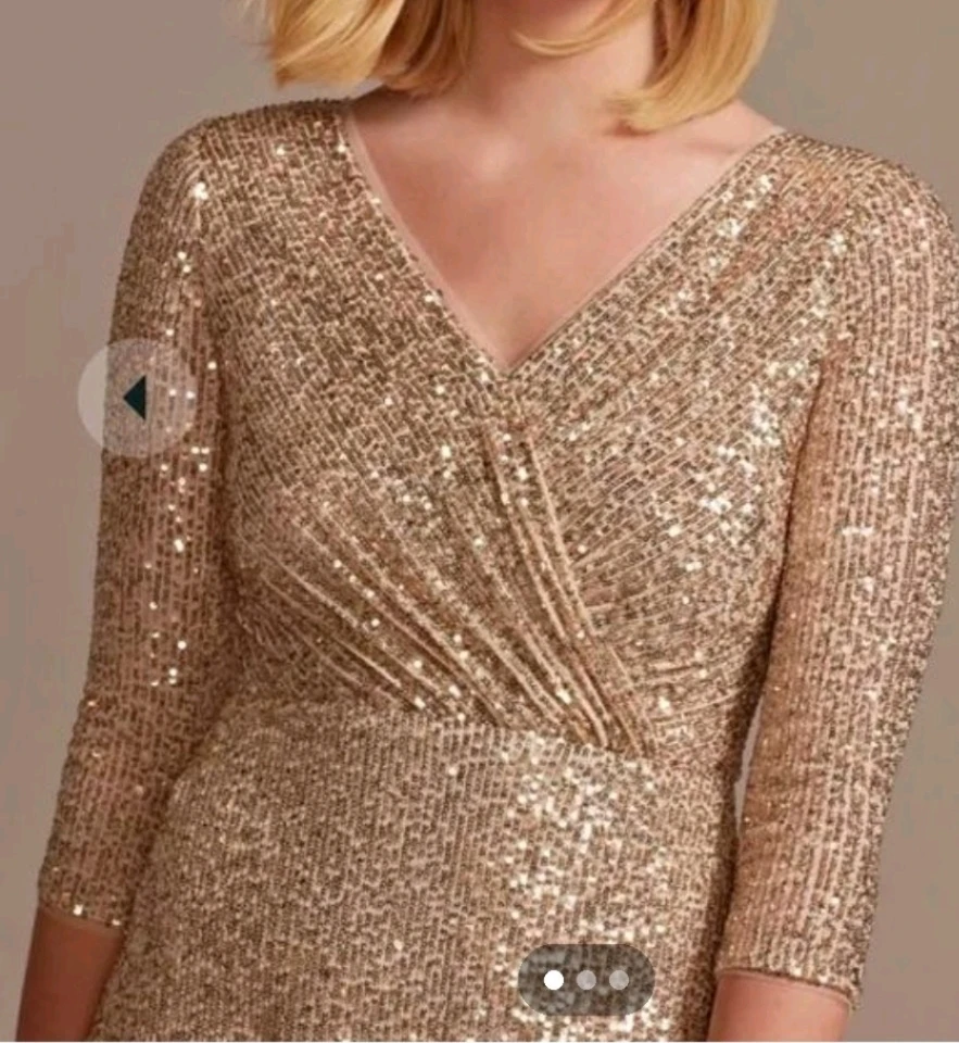 Gold Sequin Evening Dress