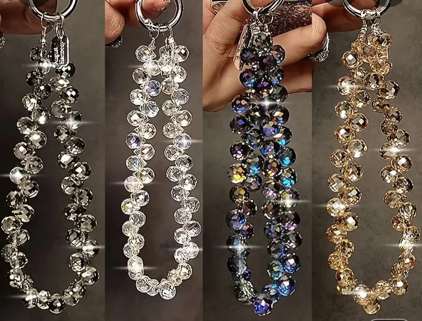 Crystal Beaded Keychain Strap