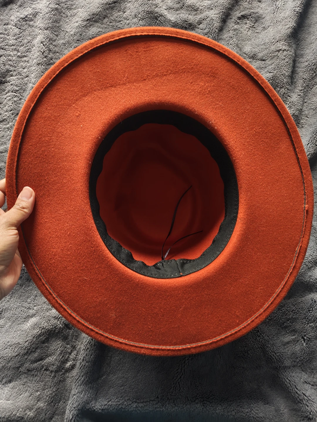 Orange Wide-Brimmed Fedora Hat - photo 3