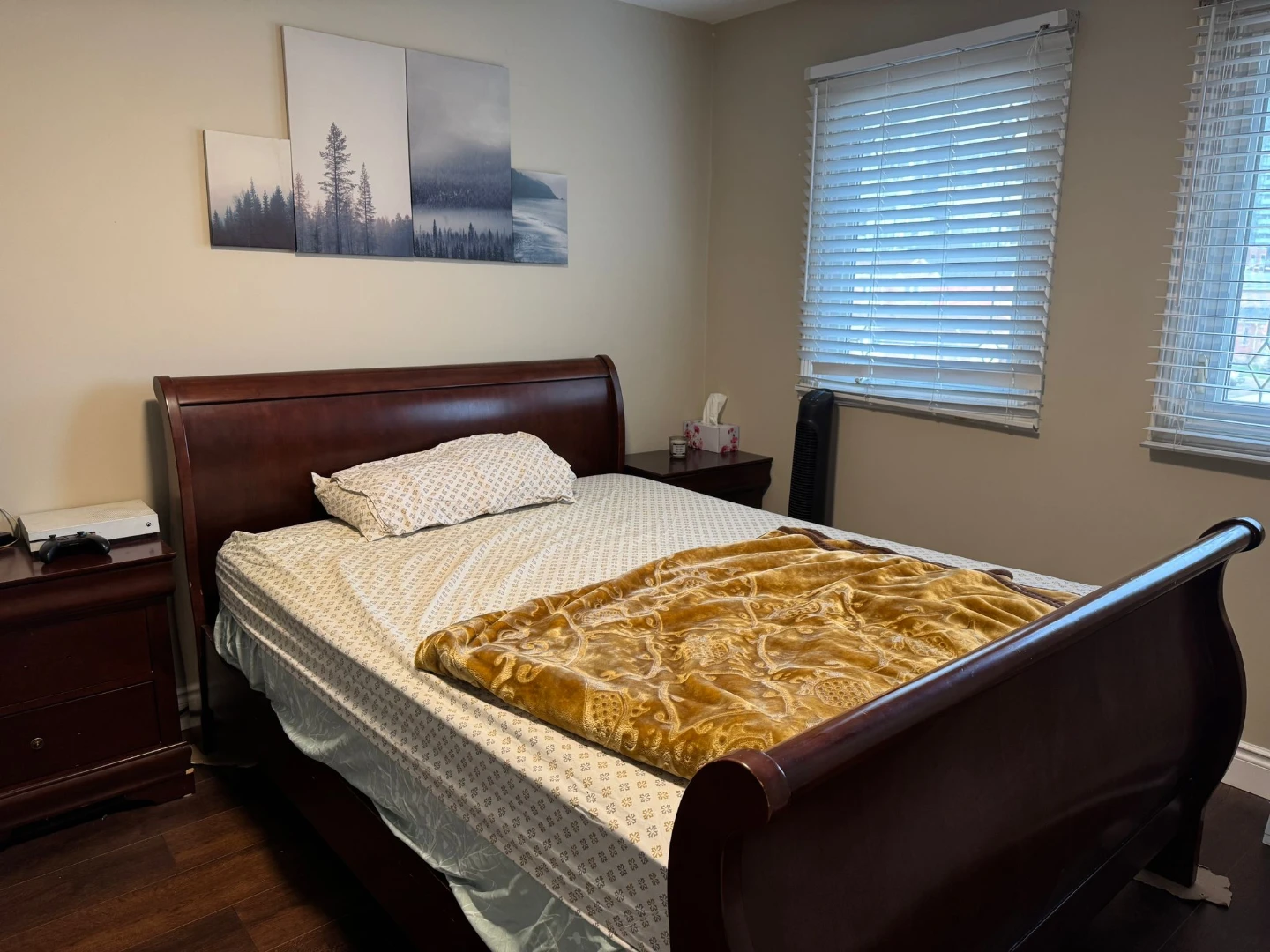 Dark Wood Sleigh Bed  set - photo 2