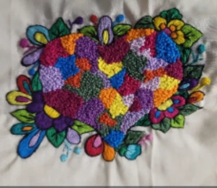 Flowery Heart of Hearts Embroidery Art