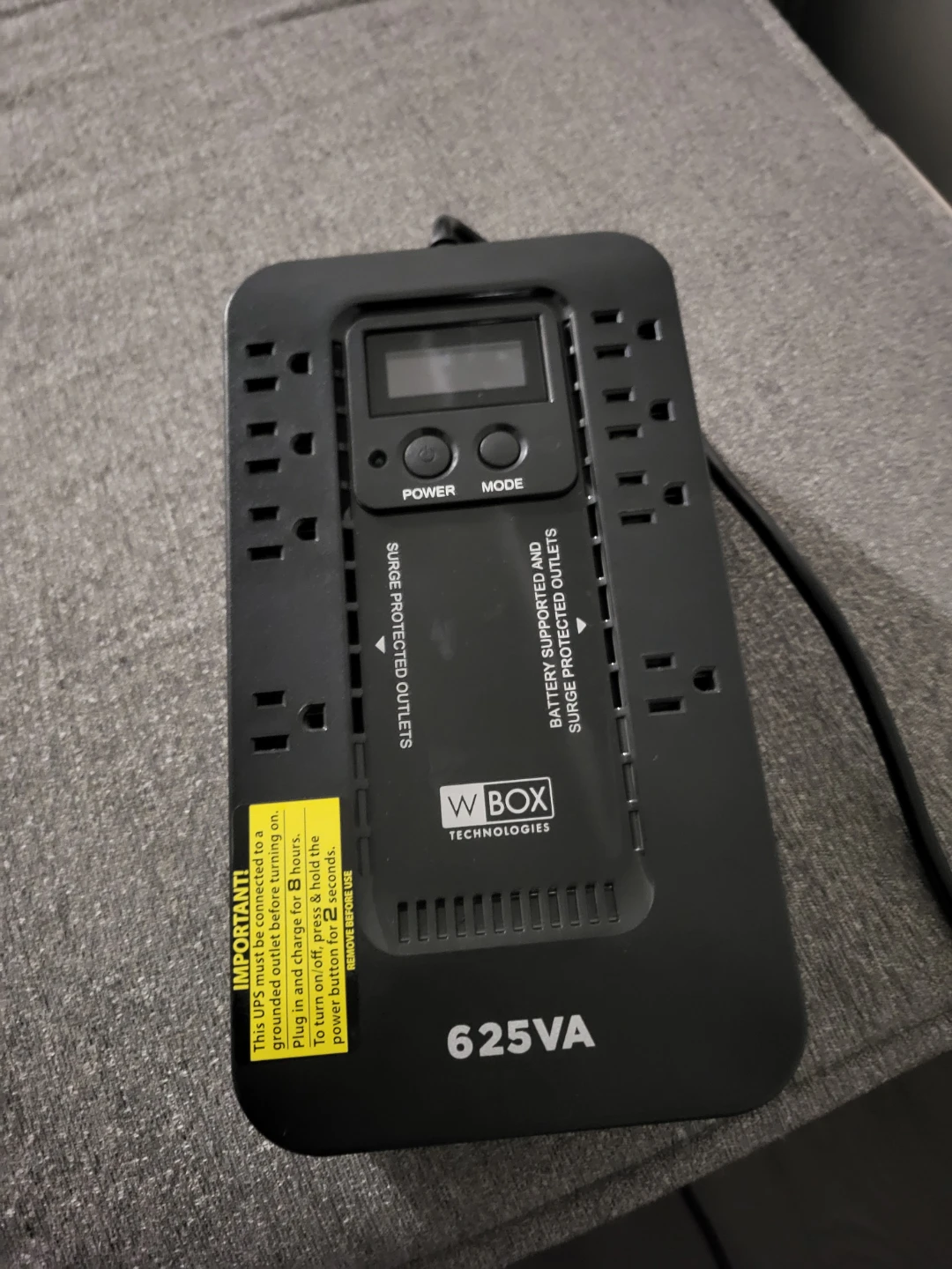 W-Box Technologies 625VA UPS Battery Backup - photo 2
