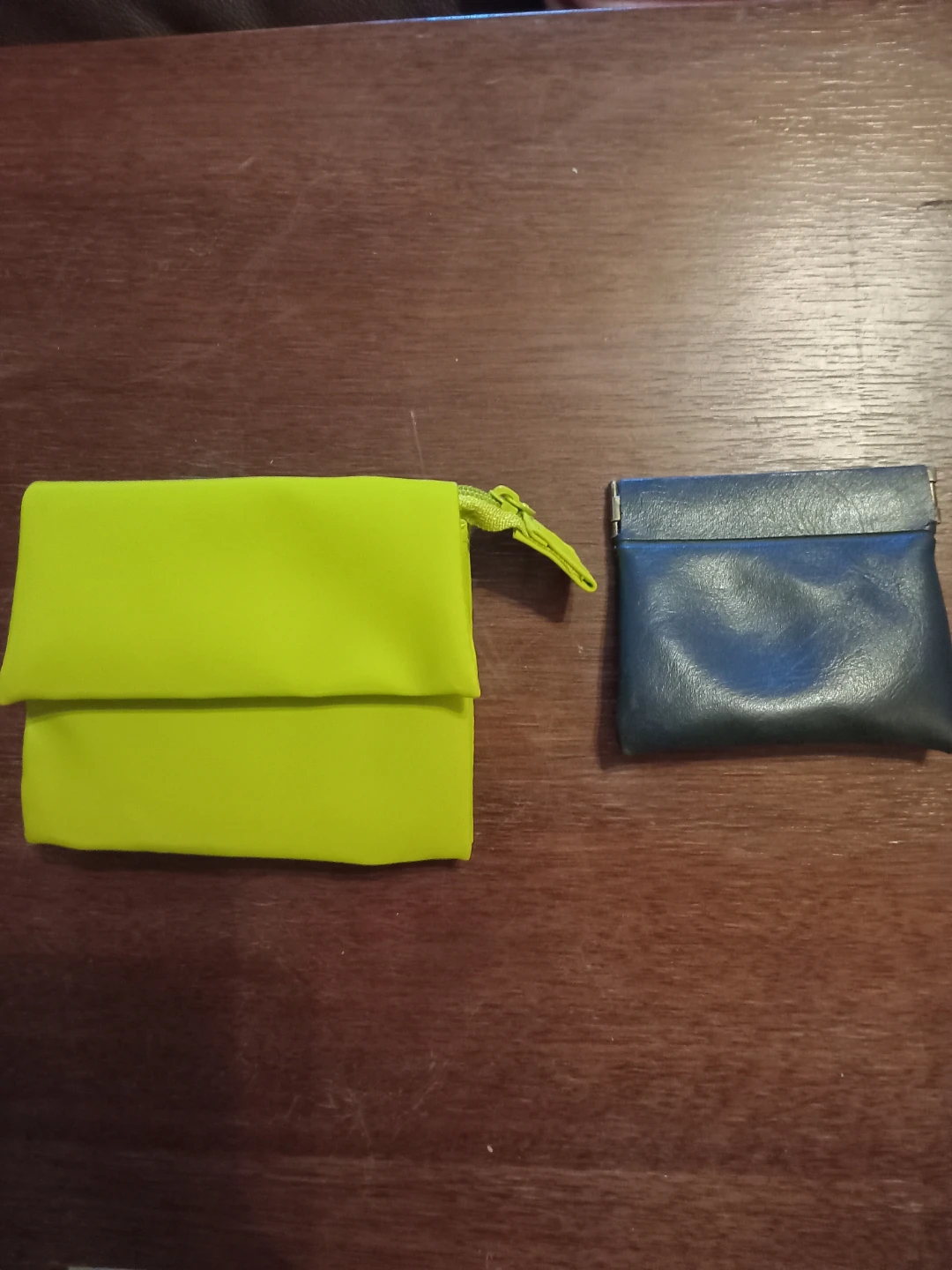 Lime Green Coin Pouch and Small Grey Coin Purse