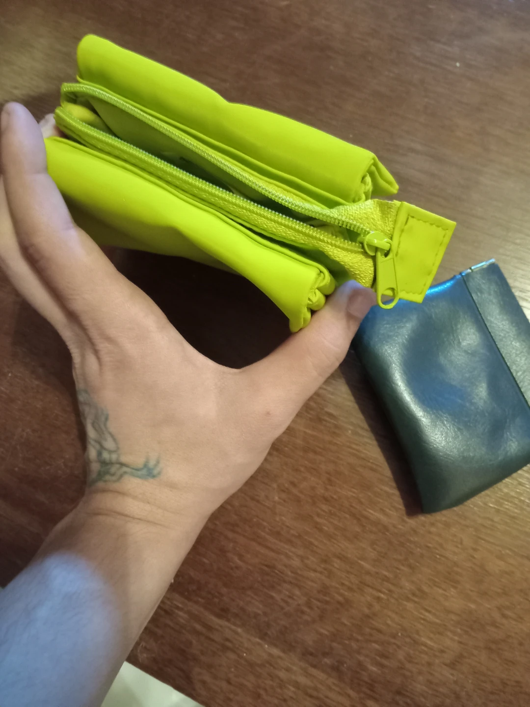 Lime Green Coin Pouch and Small Grey Coin Purse - photo 3