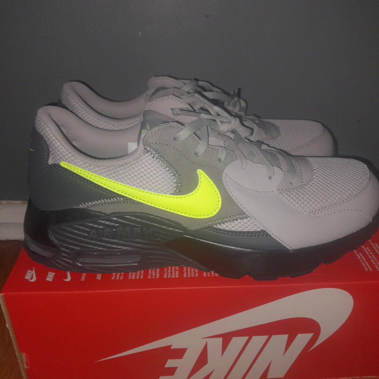 Nike Air Max Grey & Neon Running Shoes