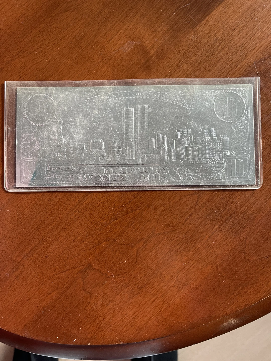 Commemorative "In Memory" Twenty Dollars Bill