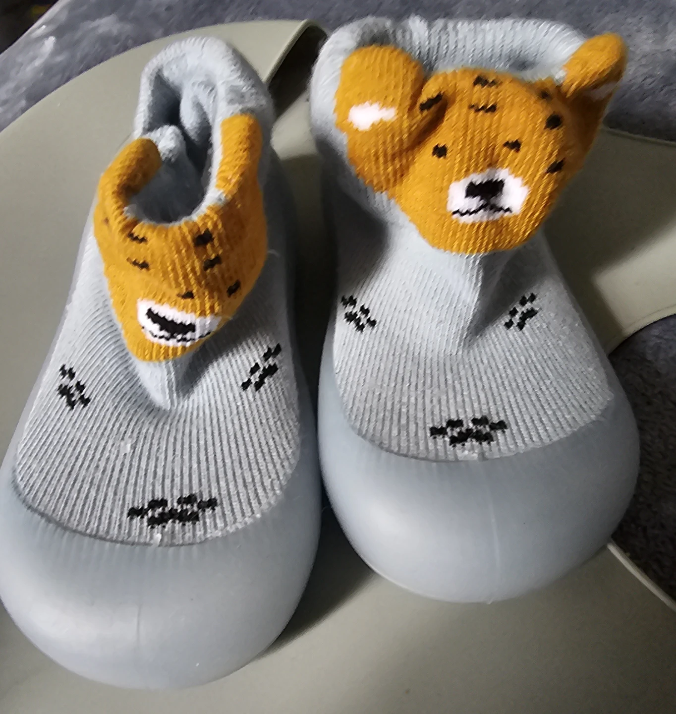 Baby Sock Shoes with Tiger Design