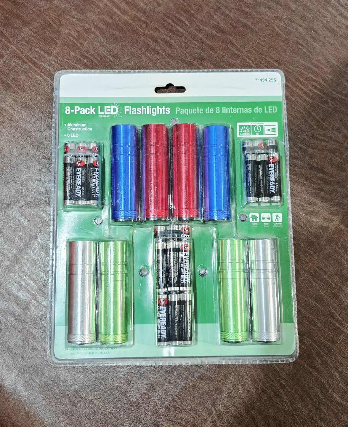 8-Pack LED Flashlights with Batteries - NEW!