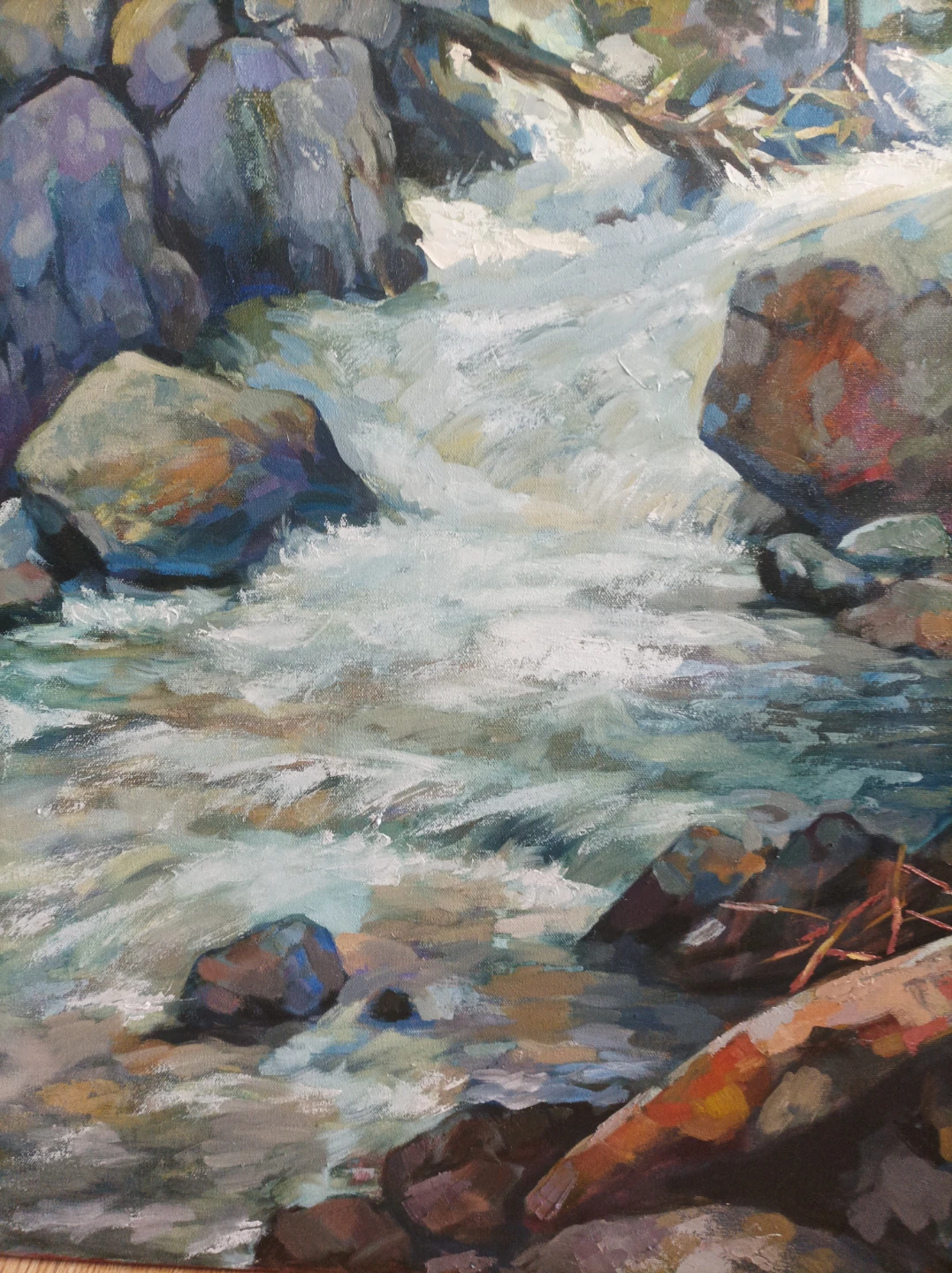 Original Landscape Painting - Mountain River Scene - photo 5