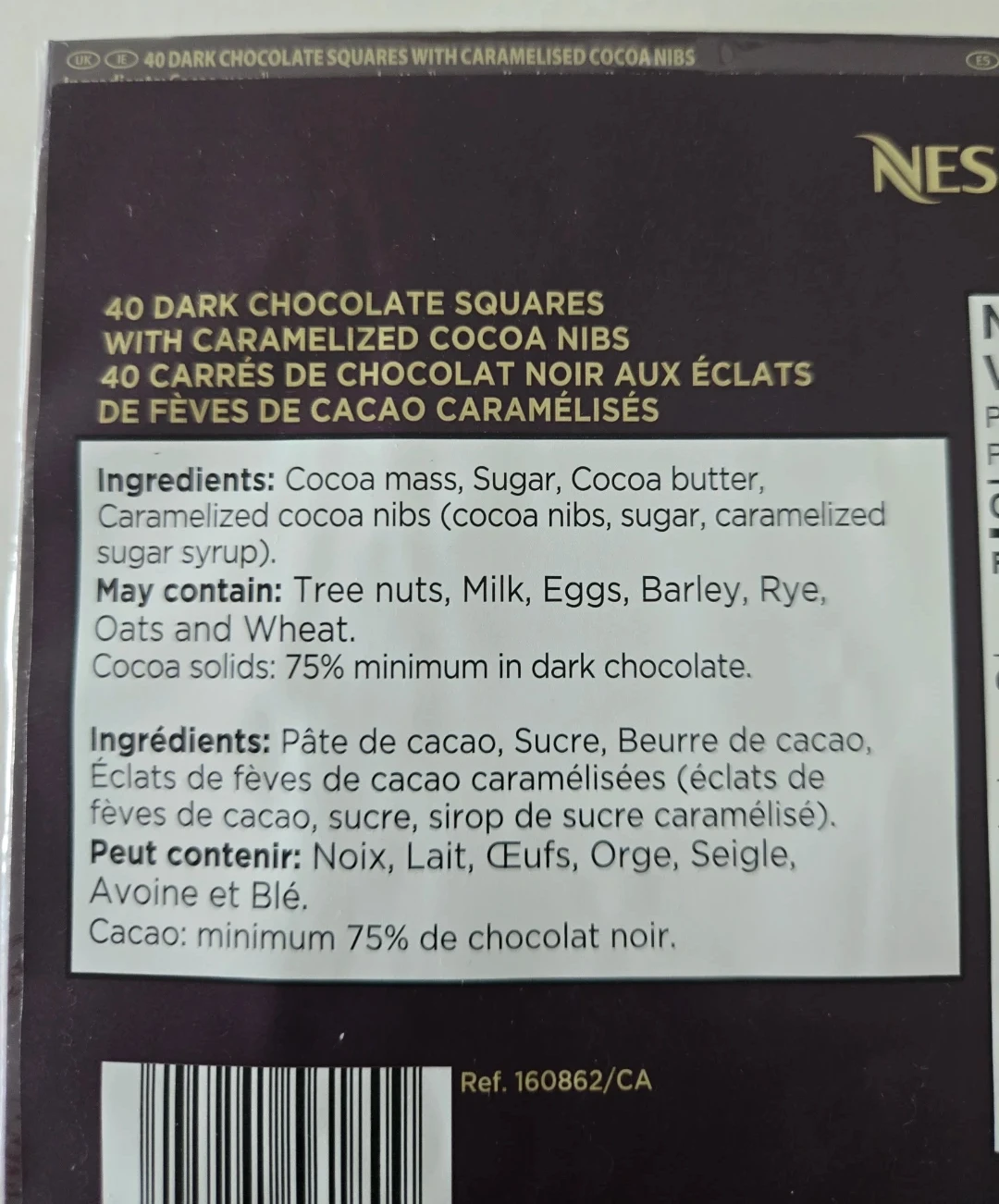 New in box Dark Chocolate Squares with Caramelized Cocoa Nibs - photo 2