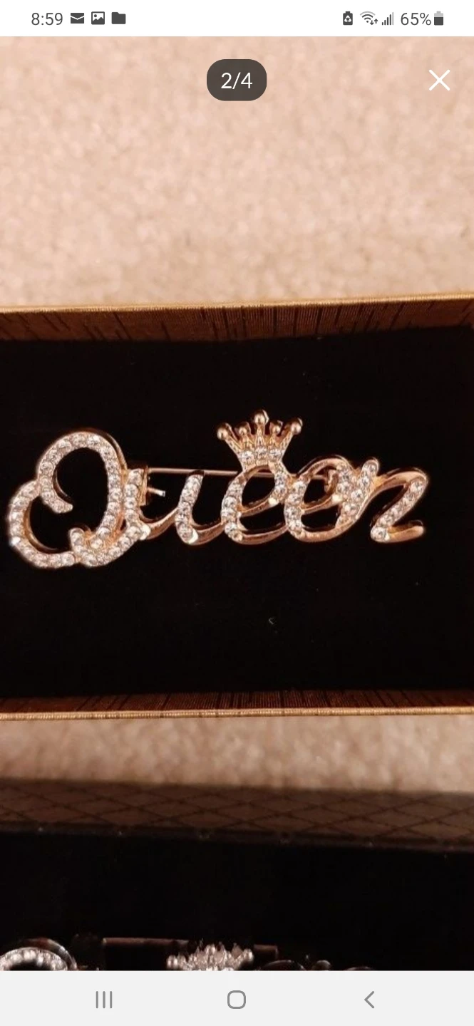 Queen Brooch Set -Gold & Silver Tone Rhinestone - photo 2