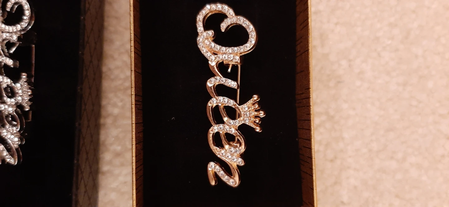 Queen Brooch Set -Gold & Silver Tone Rhinestone - photo 5