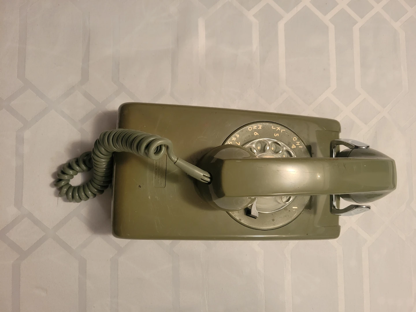 Vintage Rotary Dial Telephone - Green