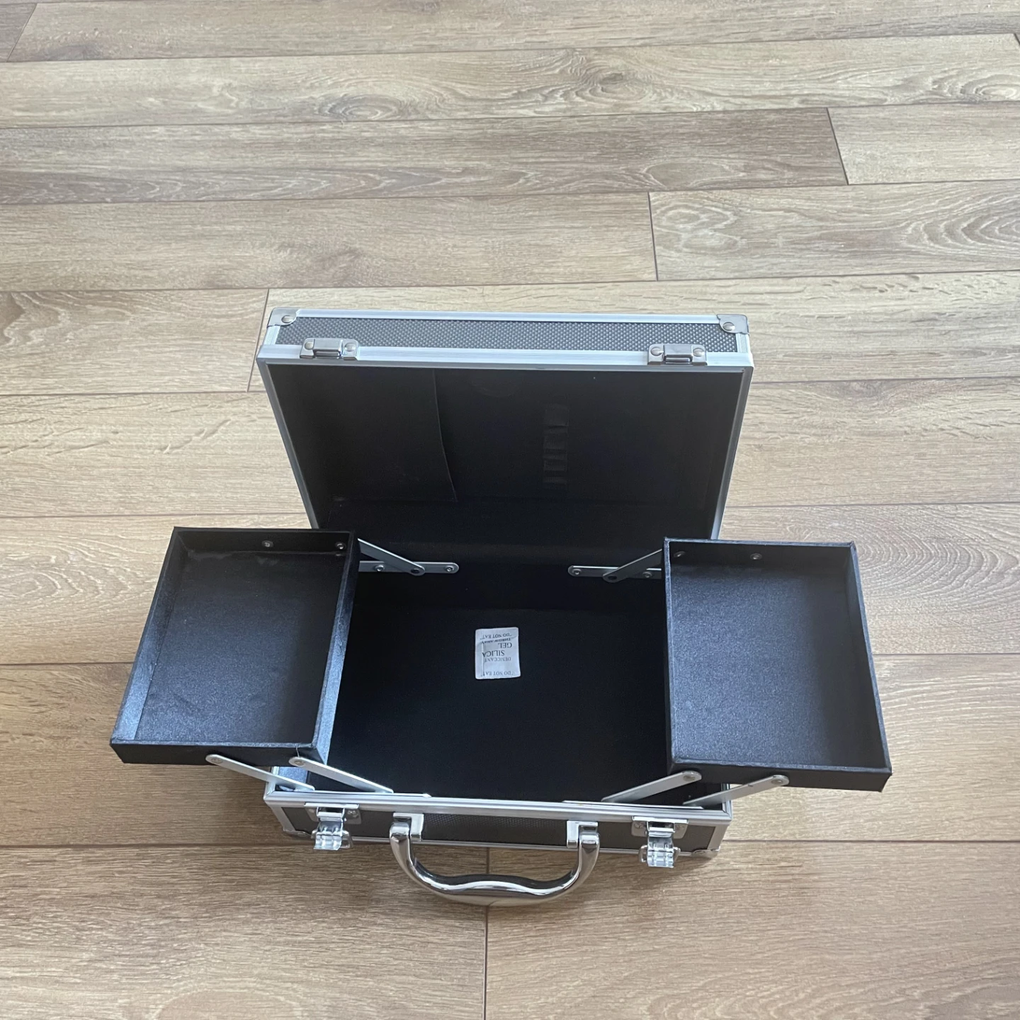 Silver Aluminum Makeup Train Case