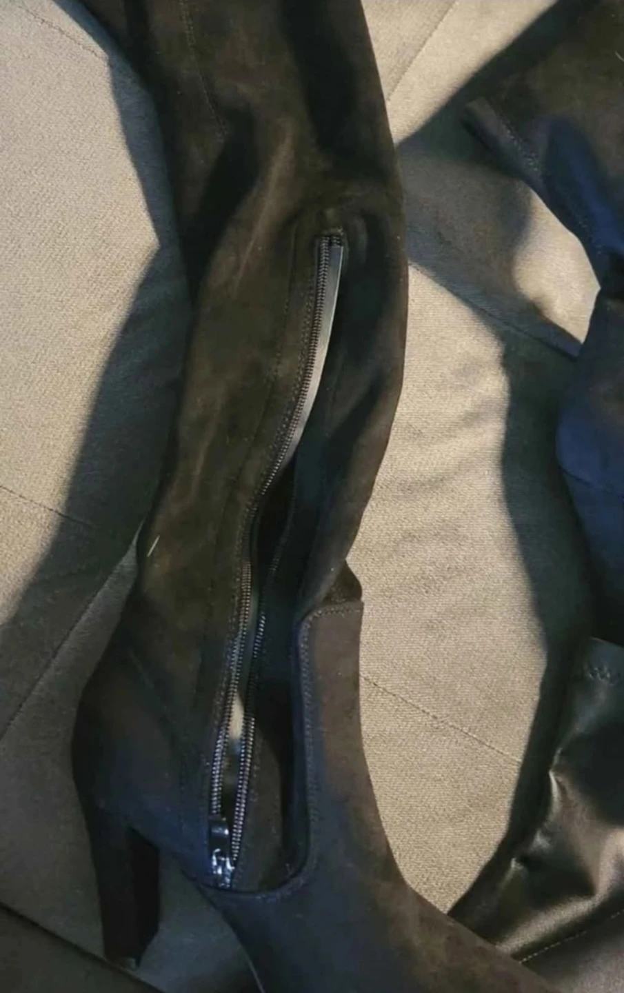 New Black Suede Over-the-Knee Boots