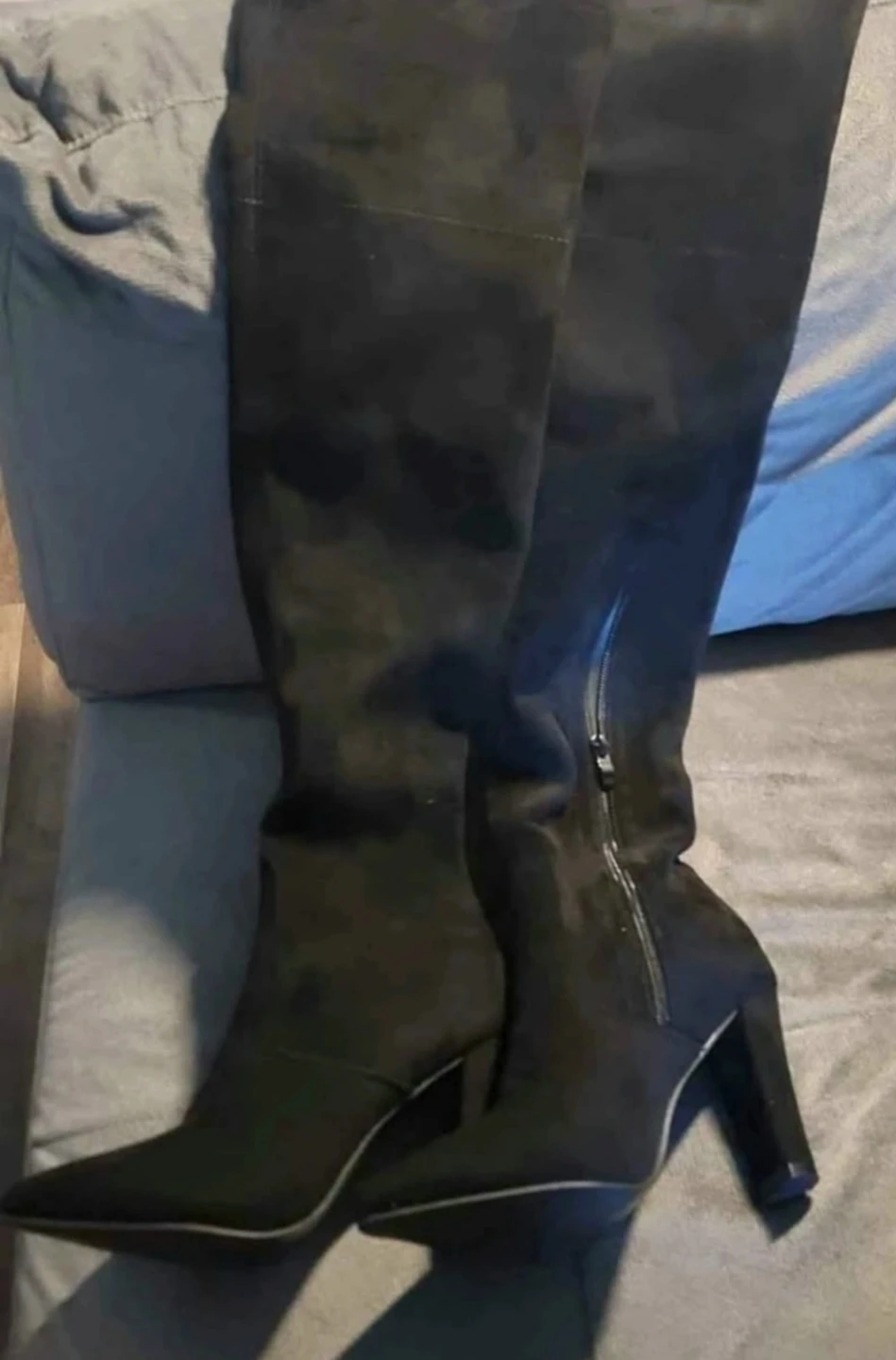 New Black Suede Over-the-Knee Boots - photo 2