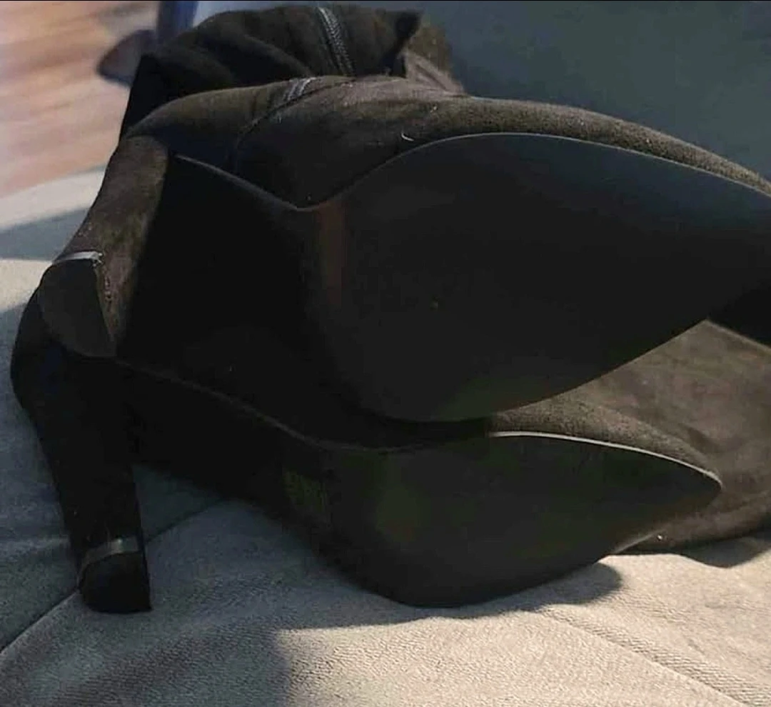 New Black Suede Over-the-Knee Boots - photo 3
