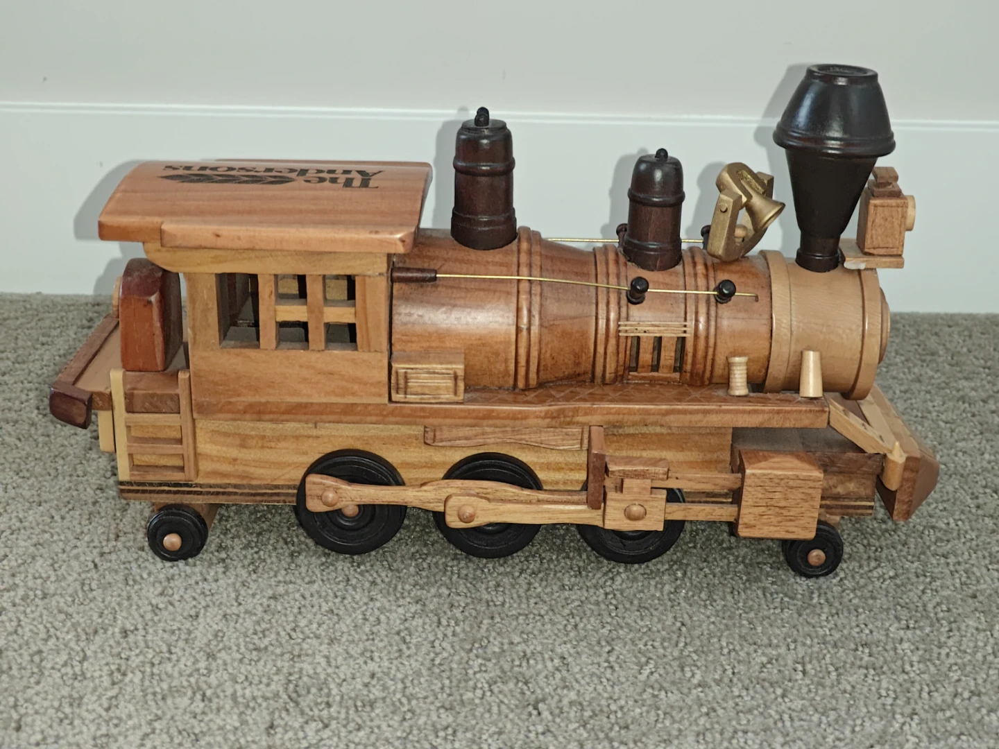 Handcrafted Wooden Steam Locomotive Train - photo 5