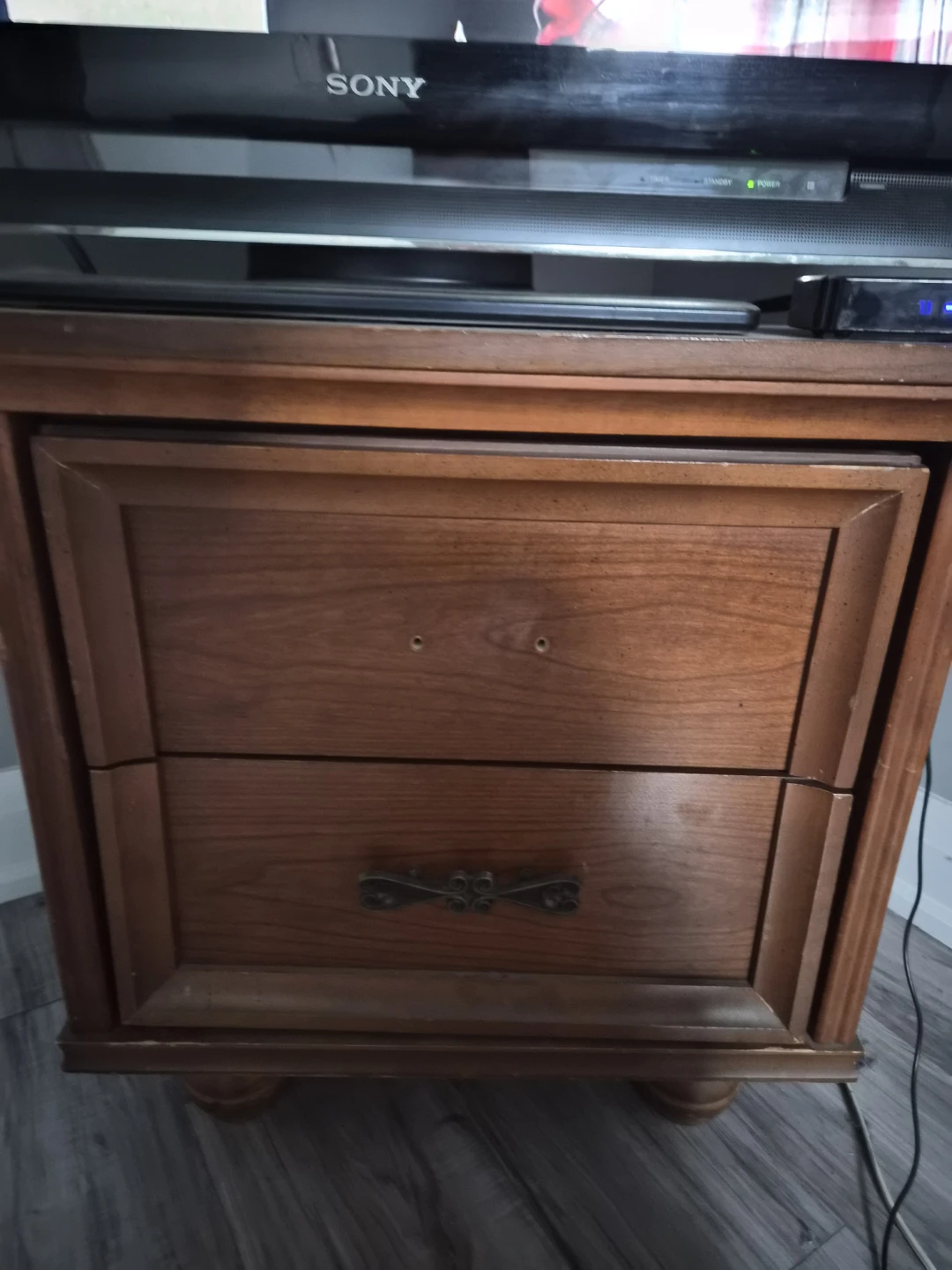 Wooden 2-Drawer Nightstand