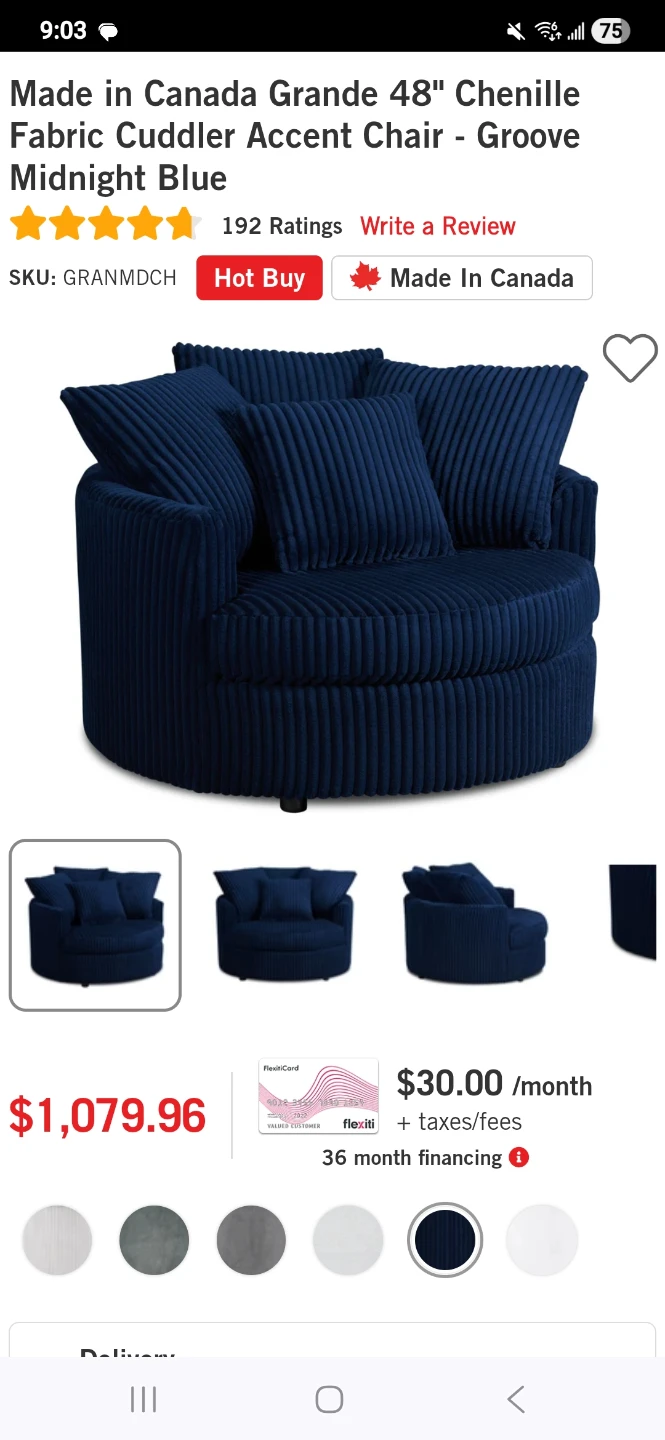 Fabric cuddles accent chair - photo 2