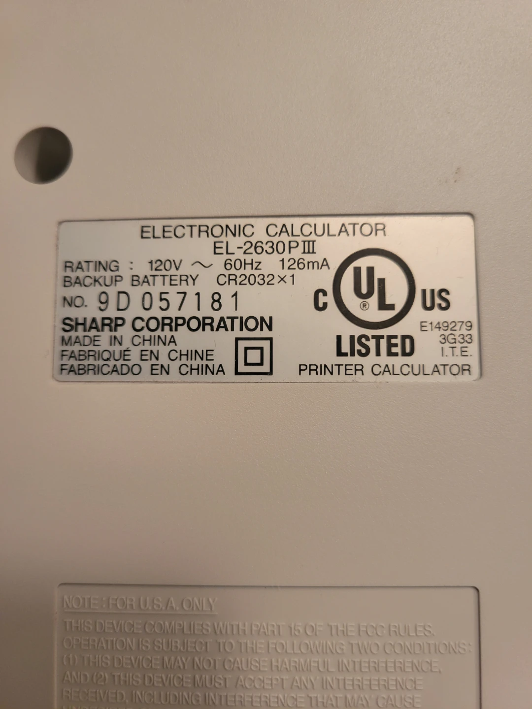 Sharp EL-2630PIII Electronic Calculator - photo 5