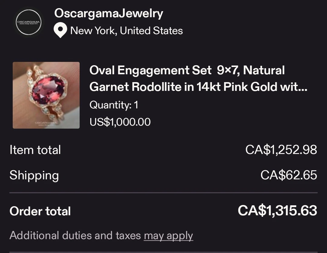 OscarGama Jewelry Natural Garnet Engagement Ring Set - photo 5