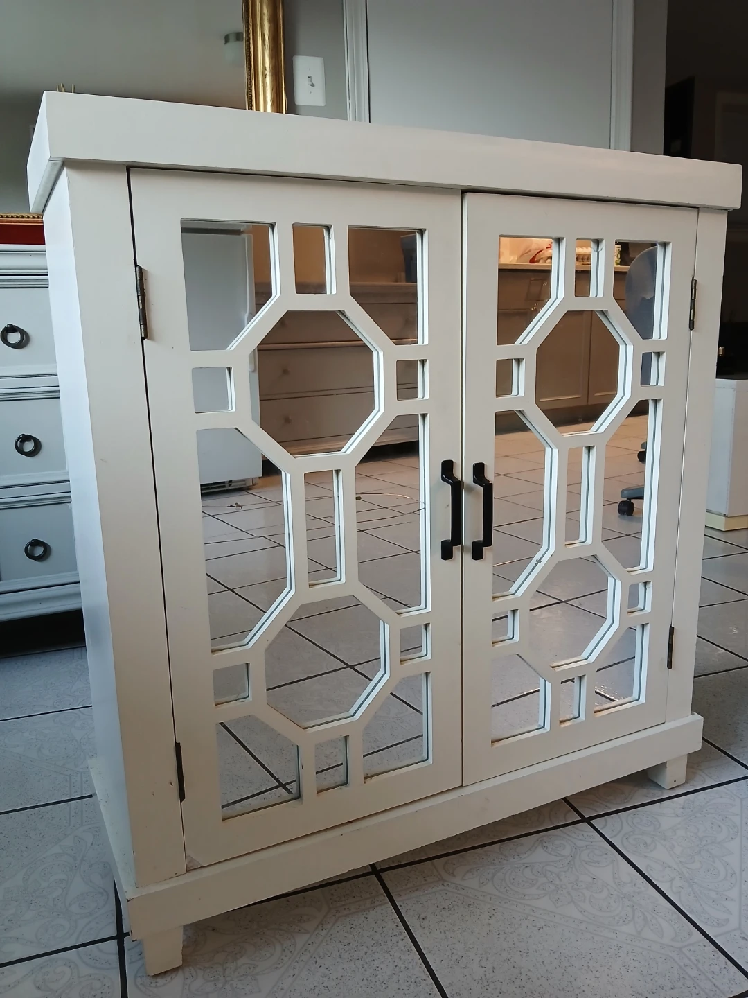 Storage wooden console 2 Mirrored doors Cabinet