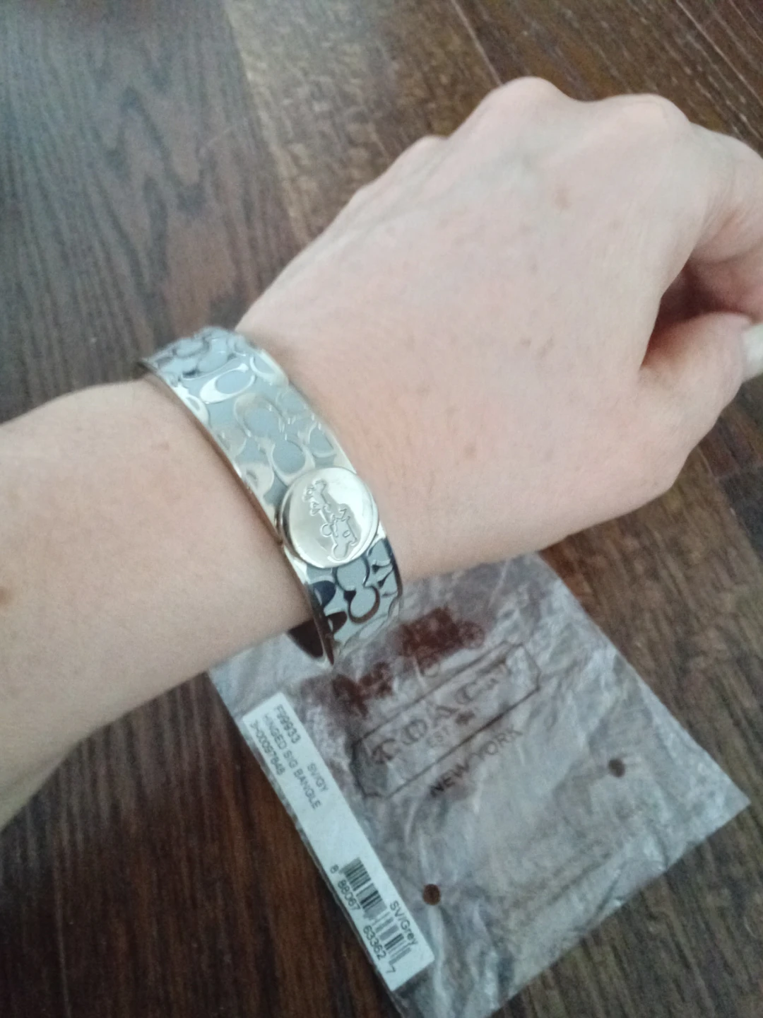 Coach Hinged Signature Bangle