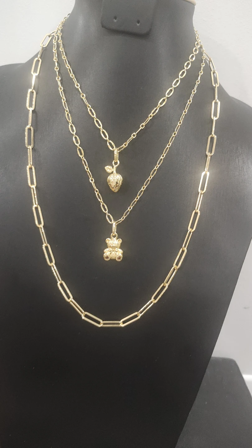 Gold Tone Layered Necklaces with Charms - photo 2
