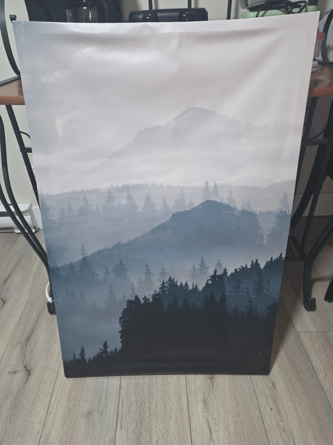 Canvas Wall Art - Misty Mountains Landscape
