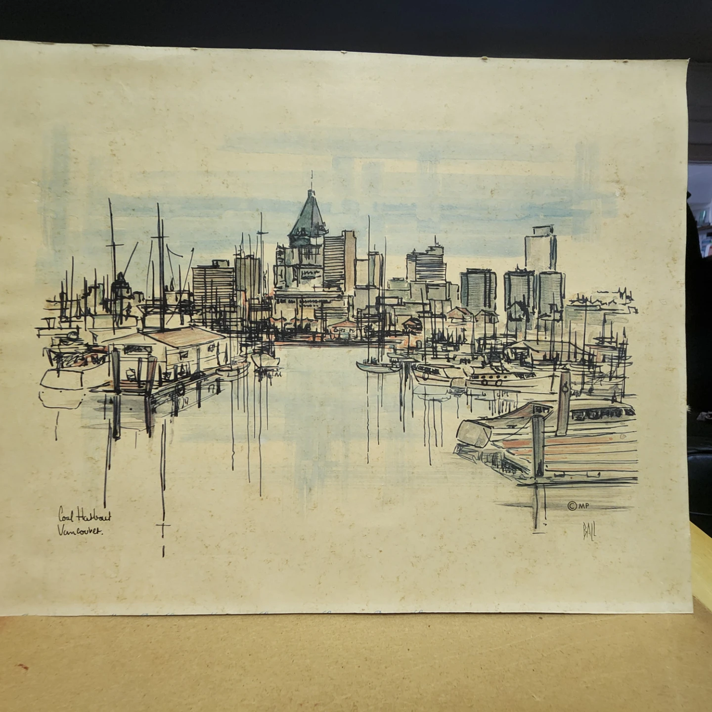 Original Watercolour Art - Vancouver Harbour Scene