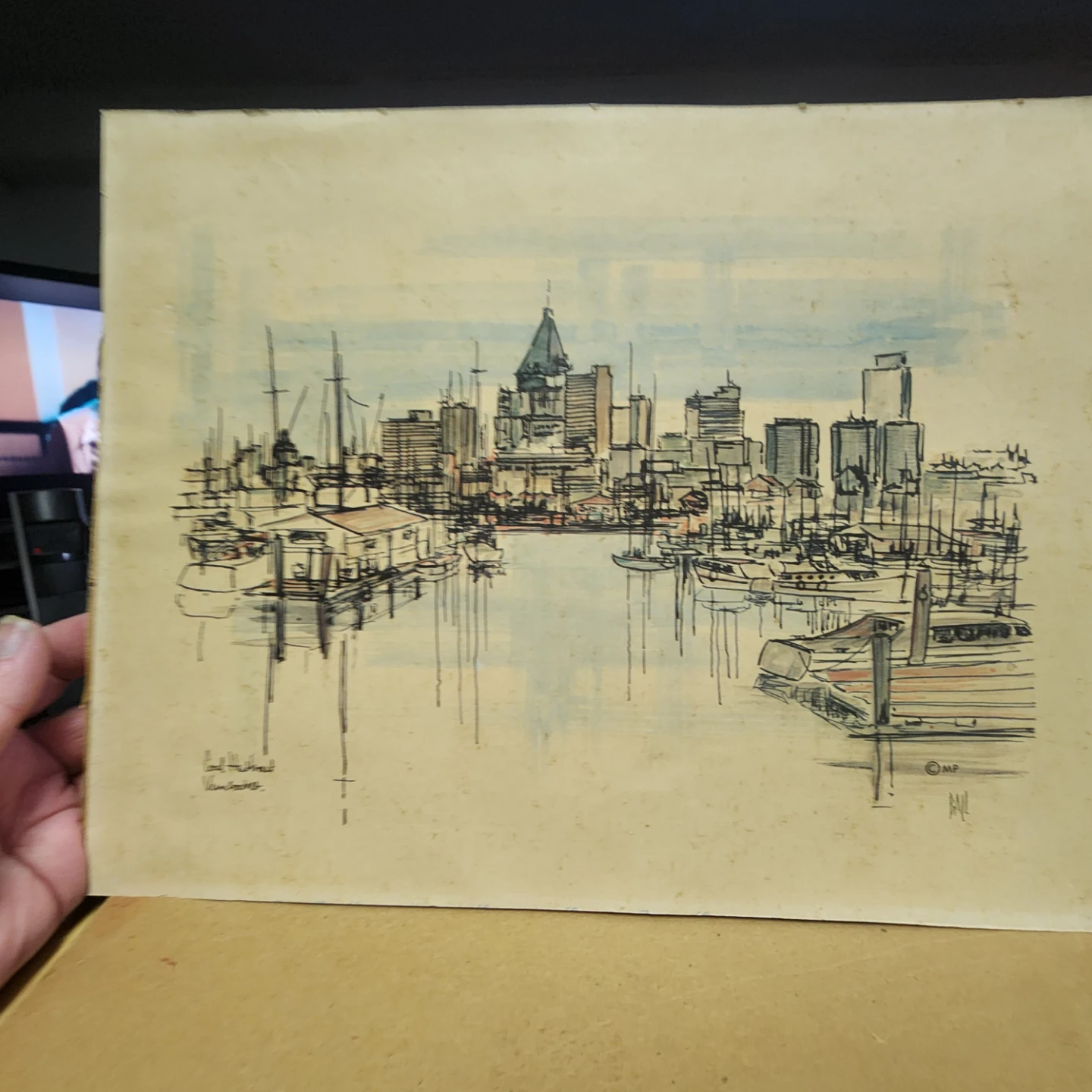 Original Watercolour Art - Vancouver Harbour Scene - photo 2