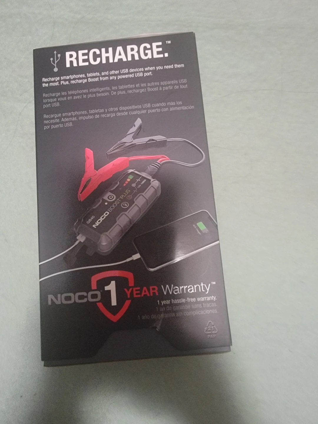 NOCO GB40 Boost Plus UltraSafe Jump Starter 12V 1000A - photo 2