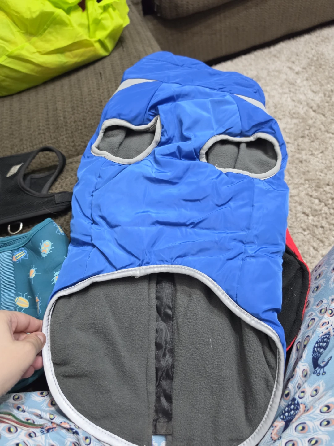 Blue and Red Puffer Dog Coat - photo 2