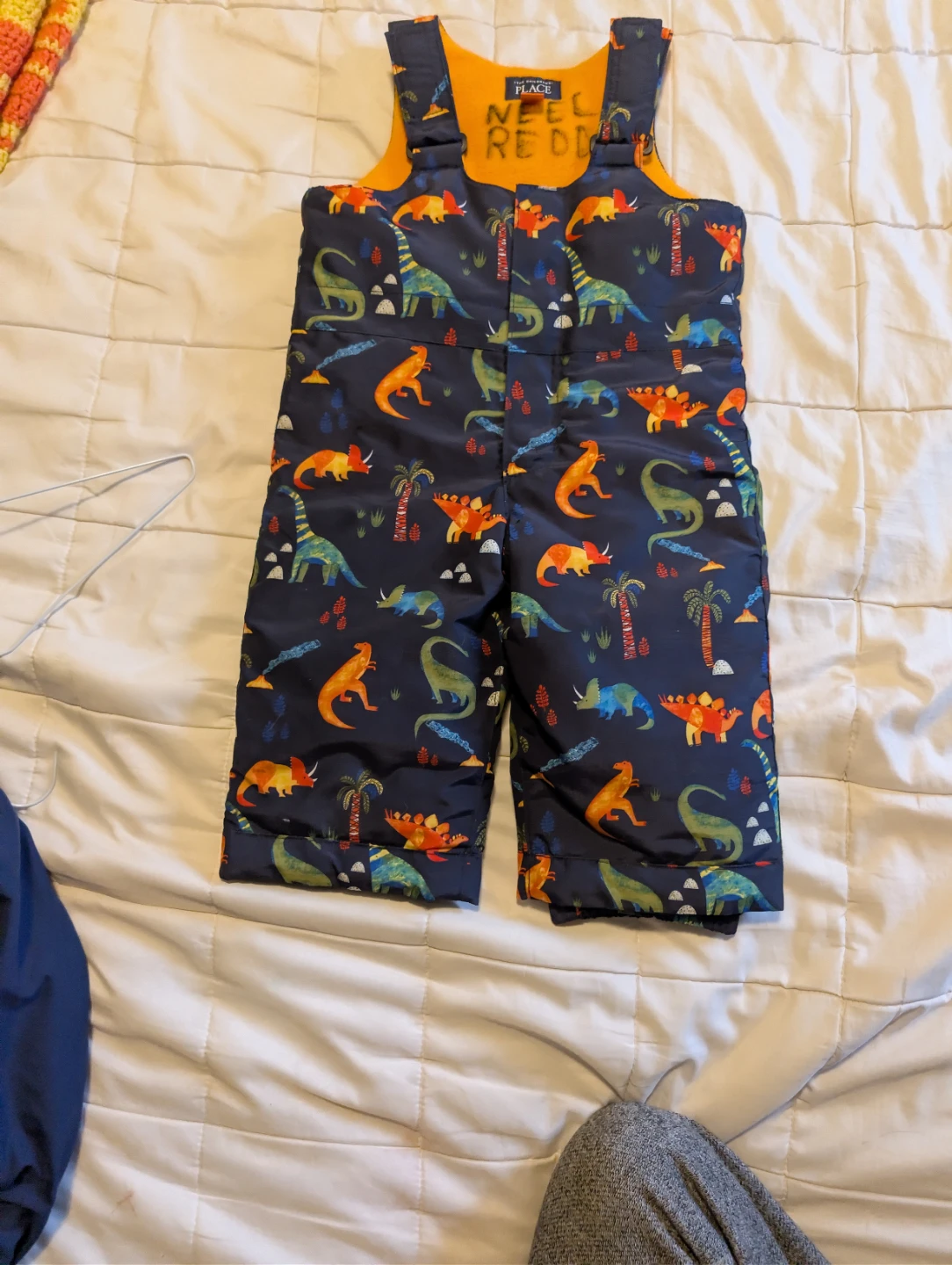 The Children's Place Dinosaur Snowsuit Bib Pants Toddler Size 3T