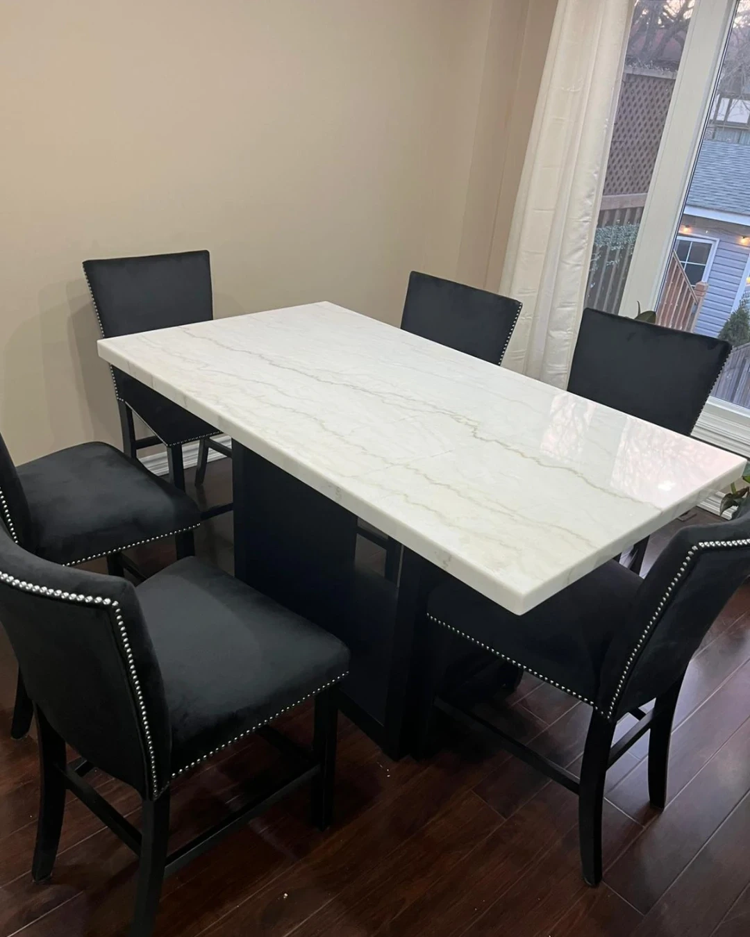 Marble Top Counter Height Dining Table