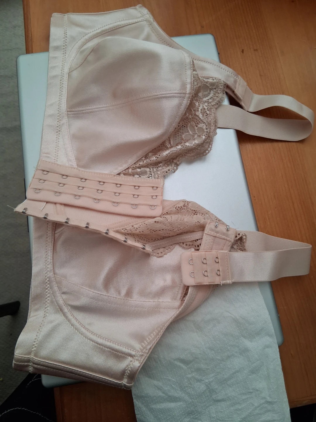 3XL Beige Satin Lace Bra - photo 2