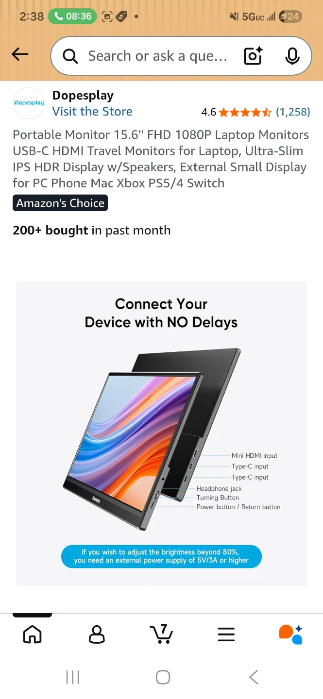 Dopesplay 15.6" FHD 1080P Portable Laptop Monitor - photo 2